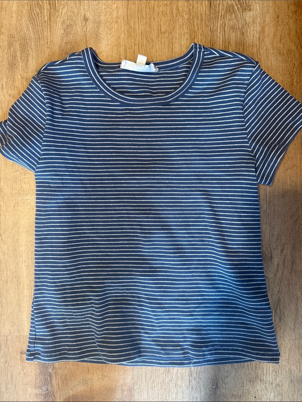 Woman’s Short Sleeve Navy & White Stripe Tee